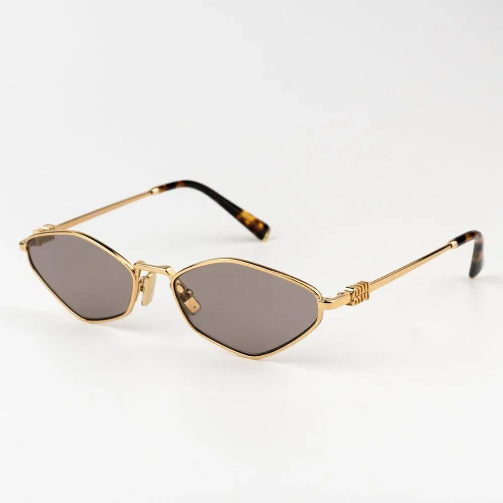 NEW Miu Miu MU56ZS 5AK20I REGARD Gold Light Purple Geometric Unisex Sunglasses